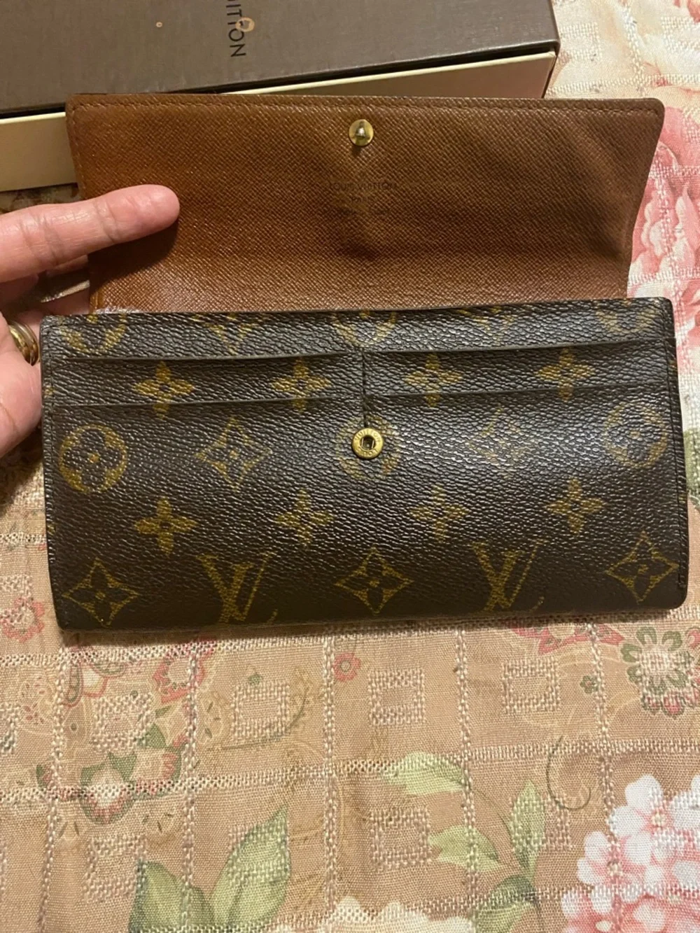 Louis Vuitton Monogram Continental Wallet in Brown and Gold - Picture 6 of 14